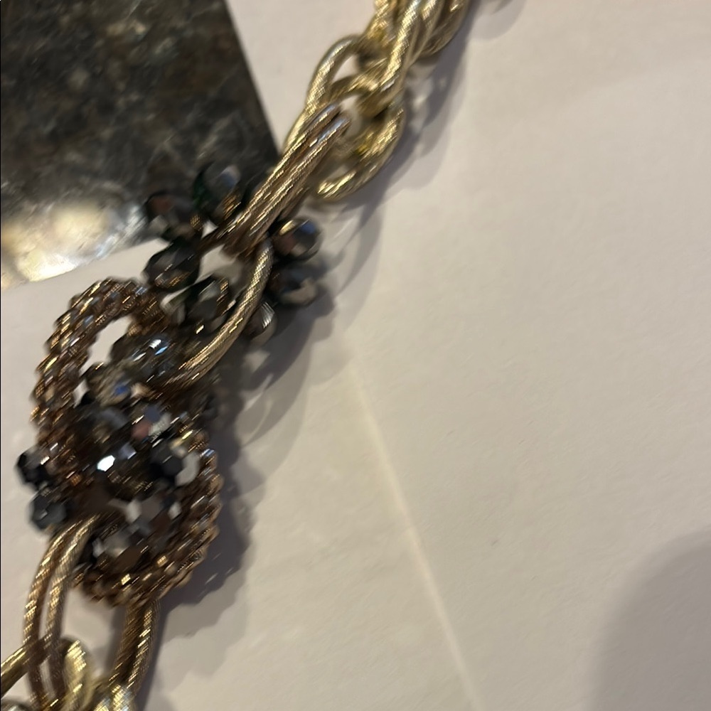 Elegant Gold and Black Beaded Necklace 38 inches chunky - Picture 5 of 7